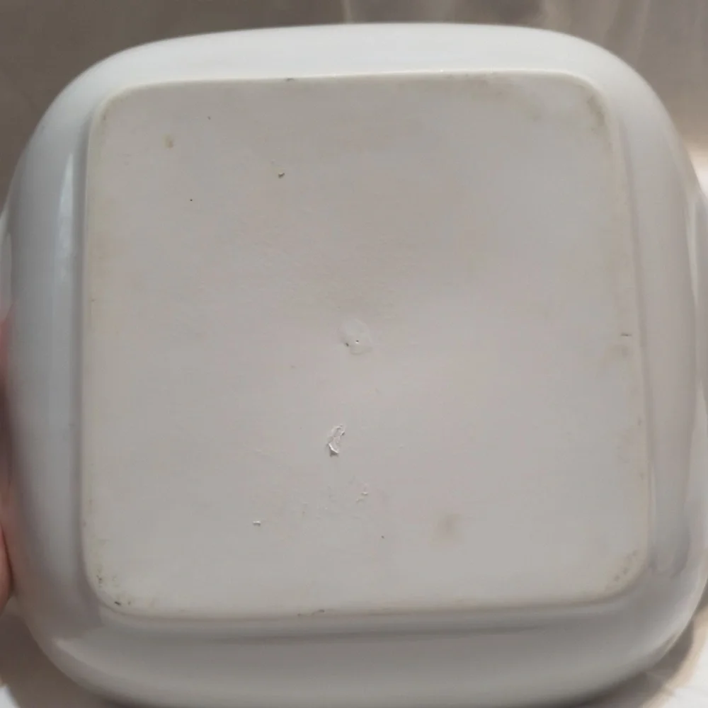 Small white Tulip‎ square bowl